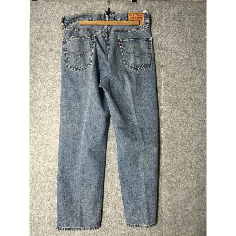 Levis 550 Relaxed Fit Jeans Mens 36x30 Light Wash Blue Denim Red Tab - Picture 3 of 8